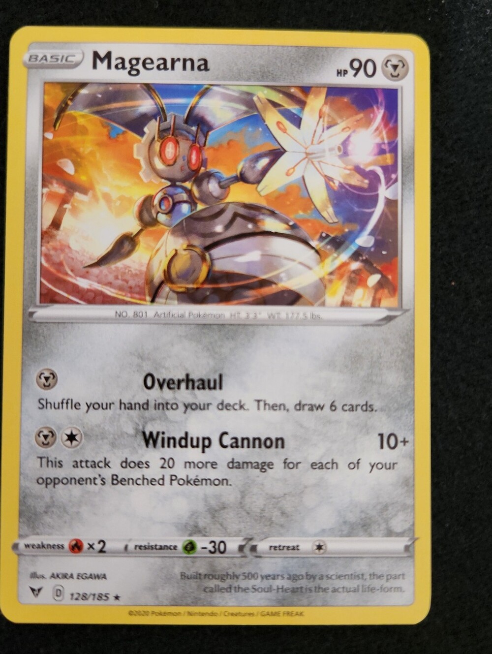 Custom Magearna Pokémon Card - Fan Art / Novelty Collection Display Only